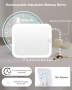Makeup Bag with LED Mirror (White / Small)