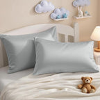 Toddler Pillows with Pillowcases Set (Light Grey (Cotton) / 13x18 Inch (Pack of 2))