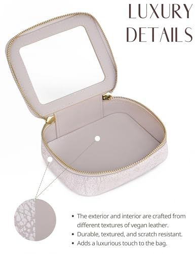 Clear Makeup Bag Travel Cosmetic Case Transparent Toiletry Bag with Zipper (Light Pink / Mini Chic)