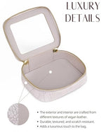 Clear Makeup Bag Travel Cosmetic Case Transparent Toiletry Bag with Zipper (Light Pink / Mini Chic)