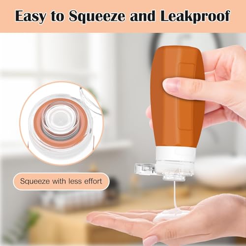Travel Bottles for Toiletries 3oz (17Pack / Apricot)