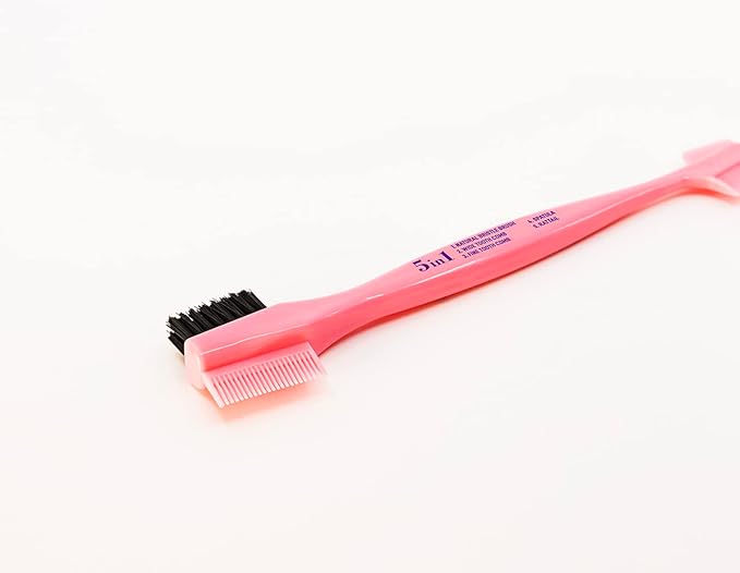 Esha Girl Professional Slick N Slay 5-IN-1 Edge Brush - PACK OF 12 – Gentle Hair Brush Styling Tool, Double Sided Hair Brush, Pintail, Spatula, Wide & Narrow Fine Toothed Combs