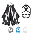 Shoe Holster For Backpack with Clip Hanger. Footwear Holder with a Carabiner for Sneakers (Black / Medium)