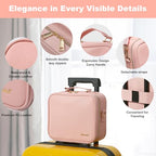 Travel Makeup Bag with LED Lighted Mirror (PINK)