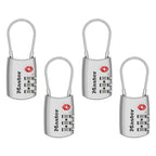 TSA Approved Combination Luggage Lock (Silver / 4 Pack)