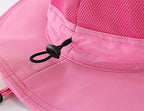 Women's UPF 50+ Safari Sun Hat Breathable UV Protection Fishing Hat (Large / Hot Pink)