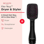 One Step Straightening Brush Hair Dryer and Styler (1 Count (Pack of 1) / Black)