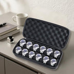 12 Slots Hard Watch Travel Case (Black-12 Slots / 12 Slots Nylon)