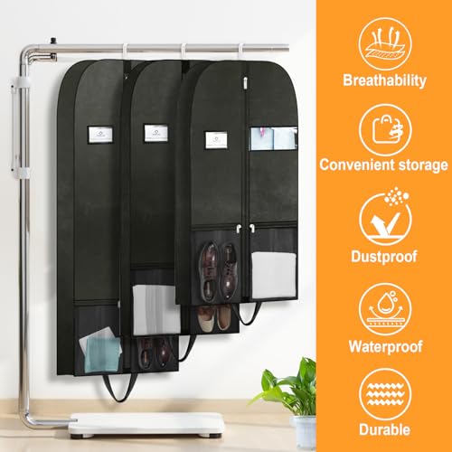 Travel Garment Suit Bag 43" for Hanging Clothes Storage for Men Suits Shirt (43" 2PK)
