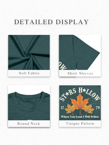 Fall Leaf Shirts 1779 Autumn Festival Short Sleeve Tee Tops (XX-Large / Darkgreen2)