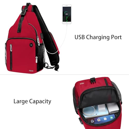 Sling Backpack Bag (Red)