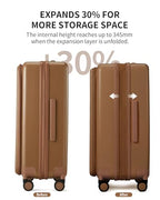 Expandable Top Opening 28 Inch Checked Luggage with Spinner Wheels (Chocolate Brown / 28-Inch Checked-Large)