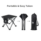 Camping Stool Upgrade Foot Stool for Camping Fishing Hiking Gardening and Beach (Black)