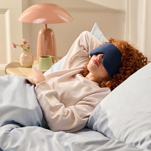 Midnight Blue Sleep Mask 23” x 4” Weighted Eye Mask for Sleeping 0.75 lbs 100% Light Blocking Mask for Travel and Rest Silky Soft Fabric for Deep Gentle Sleep (Midnight Blue)
