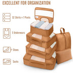 8 Set Packing Cubes for Travel Essentials (18 Brown)