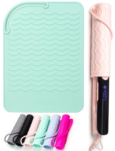 Heat Resistant Silicone Mat for Curling Iron Mat (Green)