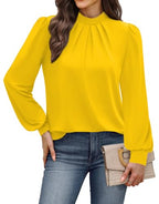 Early Fall Fashion Must Haves Winter Clothing for Women Fall Clothes Long Sleeve Blouses Dressy Casual Travel Comfiest Airport Outfits 2026 Spring Womens Tops Yellow S (13 - Yellow / Small)