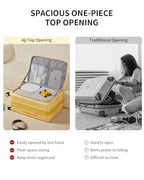 Expandable Top Opening 24 Inch Checked Luggage with Spinner Wheels (Cheese Yellow / Checked-Medium 24-Inch)