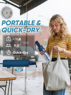 Windproof Travel Umbrellas for Rain and Sun (Clear-Navy Blue / 1 PK)