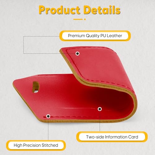 20 Pack Luggage Tags Faux Leather for Suitcases Travel Bag Labels with Protection Cover ID (Red Deep)