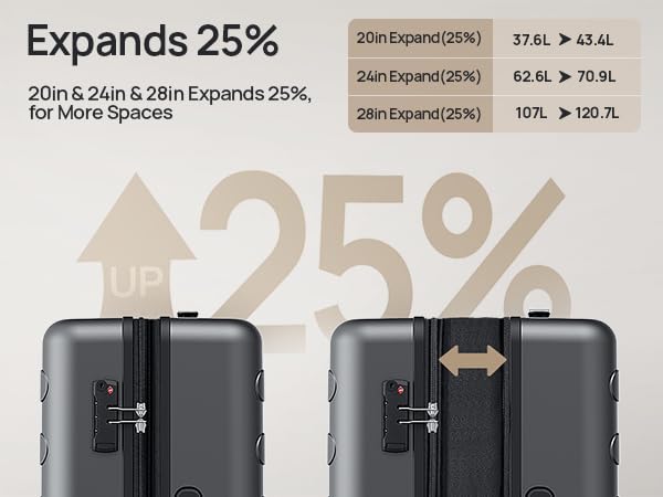 Carry On Luggage (01-Grey (Expandable) / Carry-On 20-Inch)