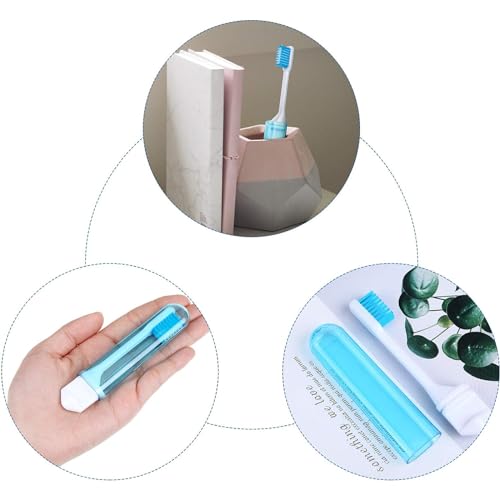 4 Pcs Travel Toothbrush Mini Foldable with Case (Fresh Color)