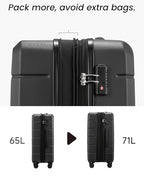 24 Inch Medium Checked Luggage (24 Inch / White Brown)