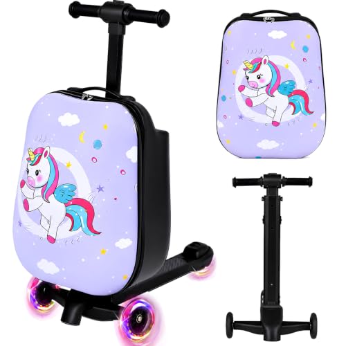 Kids Ride On Luggage (Purple Cute Pony / 22-inch)