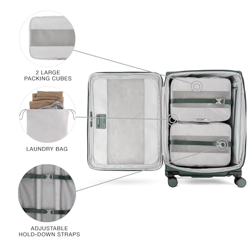 VersaPack+ Softside Checked Luggage Suitcase (Checked Medium / Desert Sage Green)