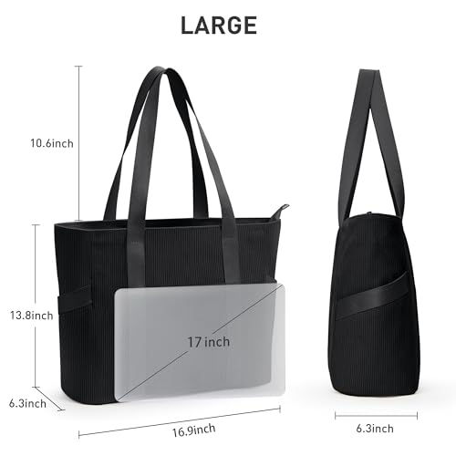 Tote Bag for Women (L-black-fits 15.6" Laptop)