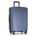 Boren Expandable Hardside Rugged Travel Luggage with 8 Spinner Wheels (Checked-Medium 26-Inch, No USB Port / Slate Blue)