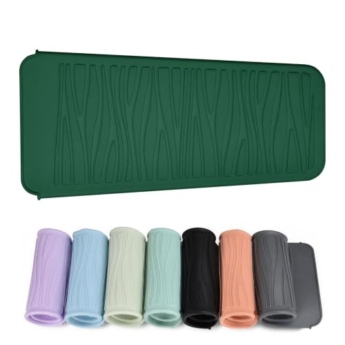 Heat Resistant Silicone Mat for Hair Straightener Curling Wand (1 Pack / Hunter Green)