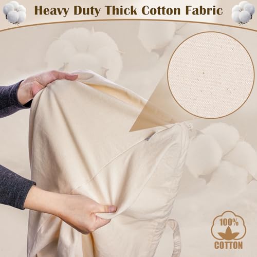 Cotton Canvas Laundry Bag with Handles & Drawstring (Natural / XL 33"W x 35"H┃1 Pack)