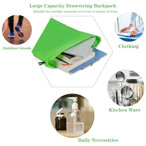 10 Colors Drawstring Backpack Bags Sack Pack Cinch Tote Sport Storage Polyester Bag for Gym Traveling (Multicolor)