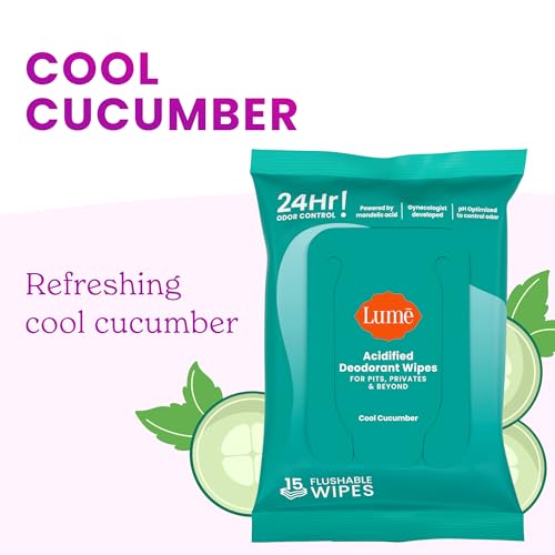 Acidified Deodorant Wipes (15 Count (Pack of 3))