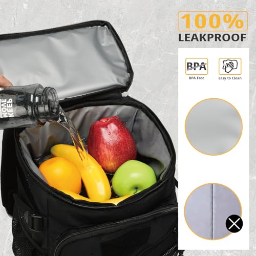 25L Insulated Cooler Backpack Water (Black)