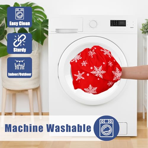 2 Pack Rectangle Spandex 6FT Elastic Fitted Christmas Tablecloth (White & Red / 72" x 30" (Rectangular))