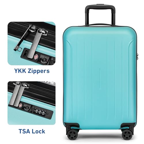 Carry on luggage 22x14x9 Airline Approved Suitcase (Mint Green / 20" Carry On)