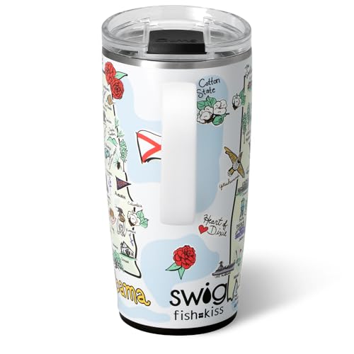 22oz Insulated Travel Mug with Handle & Lid (Alabama / 22 Ounces)