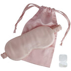 Mulberry Soft Silk Eye Mask for Sleeping with Ear Plugs & Luxury Bag (Pink)