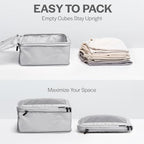 Compression Packing Cubes for Travel (4-Pack / Light Grey)