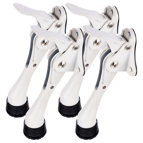4 Stoppers 4 in White Kickdown Door Stopper for Bottom of Door (White / 4 INCH X 4 PACK)