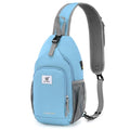 Sling Bag RFID Crossbody Sling Backpack Cross Body Shoulder Bag Travel Hiking Daypack for Women Men (Lightblue)