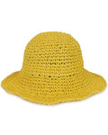 Womens Crochet Straw Sun Hat Foldable Floppy Wide Brim Beach Hat for Summer (One Size / Yellow)