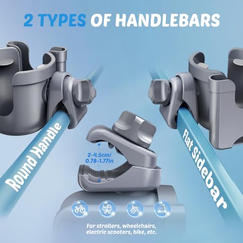 2 Pack Cup Holder for Walker (Gray-2)
