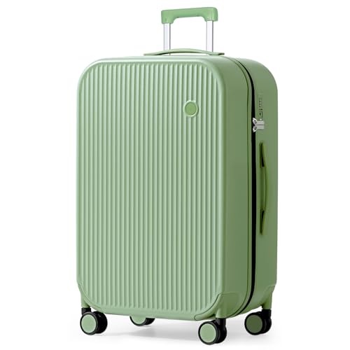 26 Inch Large Checked Luggage PC Hardshell Suitcases with Wheels for Travel Woman Men (Avocado Green TSA2 / 26-inch)