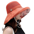 Women Summer Wide Brim Sun Hat Bucket Fishing Hats UV Protection (One Size / M9163-jvse)