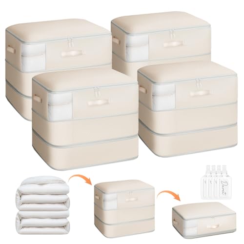 4 Pack Compression Storage Bags (110L-4 Pack / Beige)