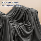 Fleece Blanket Queen 90x90 (Dark Grey / Queen(90" X 90"))