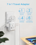 Universal Travel Adapter Kit (Type A/C/G/D/M/I- All in One Adapter)